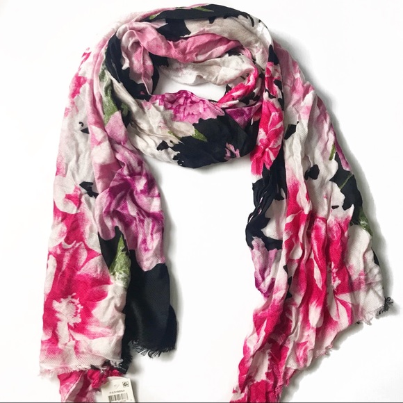 INC International Concepts Accessories - INC International black floral pashmina scarf